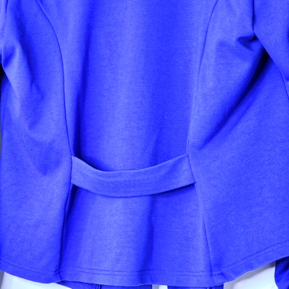 CiTY CHIC winter jacket cobalt blue open cropped blazer size 14 - Picture 3 of 15